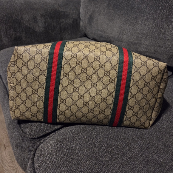 Tender GG Supreme Monogram Textured Dollar Calfskin Web Tote. - Picture 13 of 14